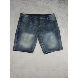 SOUTHPOLE mens JEANS Shorts - size 44 Blue Denim stretch Y2K Hip Hop
